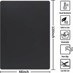 Extra Large Silicone Mat,Silicone Mats for Kitchen Counter Island Dinner Table Countertop Protector Heat Resistant Mat (120” x 48”, Black)