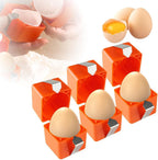 Egg Shell Opener Remover, Eggs Peeler Separator for Boiled and Raw Eggs, Stainless Steel Eggshell Cutter Kitchen Tools for Cooking and Breakfast Prep (Orange Square, 3 Pcs)