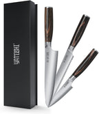 Yatoshi Kitchen Knife Set - 3 Piece, Ultra Sharp High Carbon Stainless Steel, Full Tang