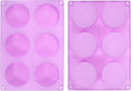 uxcell 2pcs Silicone Muffins Pan, 6 Cup Silicone Cupcake Pan Nonstick Baking Tray for Muffins, Cupcakes, Dishwasher Safe, Purple