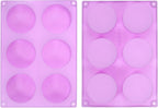 uxcell 2pcs Silicone Muffins Pan, 6 Cup Silicone Cupcake Pan Nonstick Baking Tray for Muffins, Cupcakes, Dishwasher Safe, Purple
