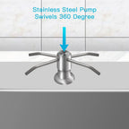 Dish Soap Dispenser for Kitchen Sink (Brushed Nickel), Countertop Sink Soap Dispenser Water Pump with 47” No-Spill Extension Tube Kit Design for Kitchen Bathroom, No More Refills （Sliver）