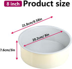 Guowall 8 inch Cake Pan Removable Bottom Carbon Steel with Nonstick Coating Chiffon Cake Tin Round Shaped Cheese Cake Mould for Baking - Cream Color