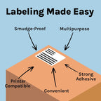 Premium Label Supply White Sticker FBA Labels – 4" x 3.33" – Laser/Inkjet Compatible – (6 per Sheet), 25 Sheets - 150 Total Adhesive Labels