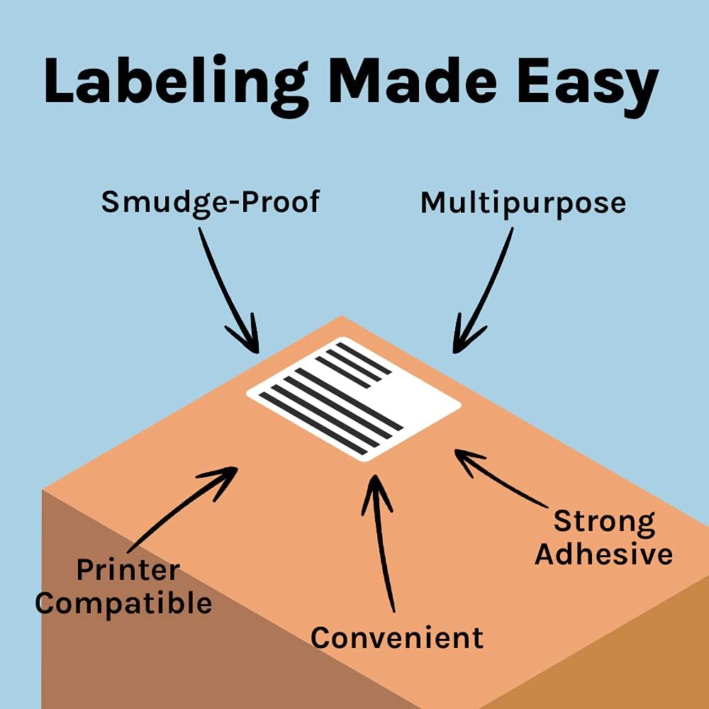 Premium Label Supply White Sticker FBA Labels – 4" x 3.33" – Laser/Inkjet Compatible – (6 per Sheet), 25 Sheets - 150 Total Adhesive Labels