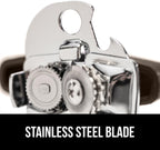 GORILLA GRIP Heavy Duty Stainless Steel Smooth Edge Manual Can Opener and Bottle Openers, Soft Comfortable Handle, Oversized Handheld Turn Knob, US Designed Multifunctional Kitchen Tool, Coffee