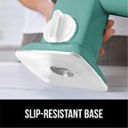 GORILLA GRIP BPA-Free Rotary Cheese Grater Hand Crank, Easy to Set Up, Strong Suction Base for Kitchen Countertop, Shred Potato, Vegetable, Nuts in Seconds, Round Mandoline Slicer, 3 Blades, Mint