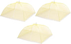 uxcell 3 Pcs Large and Tall Food Covers 17" Mesh Food Covers for Outdoors Collapsible Food Protector Covers Tent for Parties Outdoor Picnics BBQs, Yellow