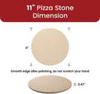 K ROCKSHEAT Small Pizza Stone Round for Grill and Oven, 11 Inch Cordierite Grill Pizza Stones, Food Grade Baking Stone for Oven 11"