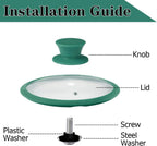 JoyTube Universal Pot Pan Lids Replacement Knob, Silicone Heat Resistant Pan Cover Holding Handles BPA Free Dishwasher Safe Fits Skillets and Kitchen Cookware (Pack of Two-Blackish Green)
