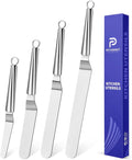 Offset Icing Spatula, Cake Angled Spatula Set with 4, 6, 8 & 10 Inch Blades, Stainless Steel Handle Suitable for Home, Kitchen or Bakery
