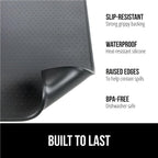 GORILLA GRIP Silicone Coffee Mat, Espresso Drink Bar Station Accessories, Use Under Machine, Waterproof Heat Resistant Multi-Use Dish Drying Mats, Stays in Place, Kitchen Home Decor, 11.5x18.5, Black