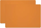 Silicone Placemats, Food-Grade Non-Slip Waterproof, Dining, Stain Resistant, Countertop Protector, Kitchen Counter Mat, Heat Resistant, Baking mat Dishwasher Safe (23.6"×15.7"-2pack, Orange)