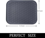 Dish Mat Silicone Dish Drying Mats Works For Drying Stemware Cocktail Glasses Silverware Pots Pans Knives and Dish Rack for Kitchen Counter Sink Bar Pads Easy to Clean (11.5" x 9.1")