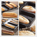Bluedrop Silicone Hot Dog Bread Forms Mini Baby Sandwich Baking Molds Food grade Perforated Eclair Sheets for Home Oven