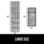 GORILLA GRIP Over the Door Shoe Organizer, 24 Large Breathable PVC Pockets, Space Saving Hanging Storage Holder, Closet Rack Hanger Holds Up to 40 lbs, Hangs on Closets for Shoes 2 Pack, Gray