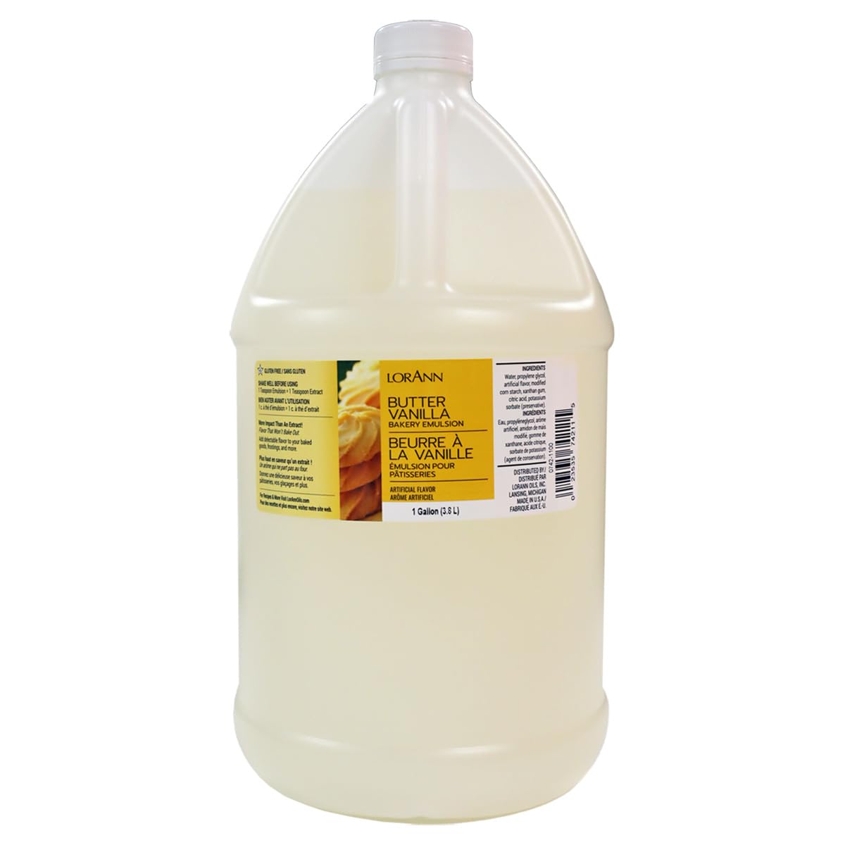 LorAnn Oils Butter Vanilla Bakery Emulsion: True Essence, Ideal for Boosting Fruit Tones in Cakes, Cookies & Desserts, Gluten-Free, Keto-Friendly, Extract Substitute Essential for Your Kitchen