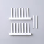 White Plate Organizer for Cabinet 4 Pack, Plstic Plate Rack Stand Keep Dry for Dish, Bowl, Bakeware, Serving Tray and More, Plate Holder for Cabinet Rack, Dish Organizer Rack for Cabinet