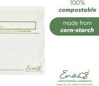 100% Compostable Food Storage Bags [Quart 100 Pack] Eco-Friendly Freezer Bags, Resealable Bags, Heavy-Duty, Reusable, Off-White by Earth's Natural Alternative