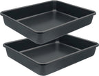 Small Baking Pans 11x9 Inch 2Pcs Mini Cookie Sheets Toaster Oven Tray Nonstick Thicken Brushed Carbon Steel No Warp Magnetic 1 to 2 Person Bakeware by HYTK