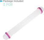 Fondant Rolling Pin, 13" Length, PP Plastic Non-Stick Guide Rings Fondant Roller Dough Roller - (Applications: for Baking Clay DIY), 2-Pieces
