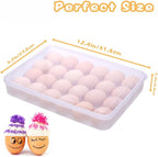 96 Egg Holders for Refrigerator,4 Set Clear Deviled Egg Tray with Lid,Plastic Egg Storage Container,Egg Organizer for Protect and Keep Fresh,24 Egg Tray x 4 Pack