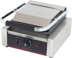 Commercial Panini Press With Grooved Grill Sandwich Maker Machine Electric Contact Grill Single (Single Grooved Top&Smooth Bottom)