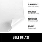 GORILLA GRIP Silicone Coffee Mat, 15x23, Espresso Drink Bar Station Accessories, Use Under Machine, Waterproof Heat Resistant Multi-Use Dish Drying Mats, Stays in Place, Kitchen Home Decor, White