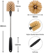 Stainless Steel Long Handle Water Bottle Brush, Flexible Scrubbing Brush for Cleaning Water Bottles, Baby Water Bottles, Glassware, Food Jars, Sports Jugs, Sobriety Jugs, 15 in.