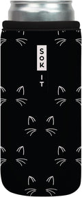 Sok It CanSok Sleeve for Beer & Soda Insulated Neoprene Cover (Mystical Meows, 12oz Slim Can Sleeve)