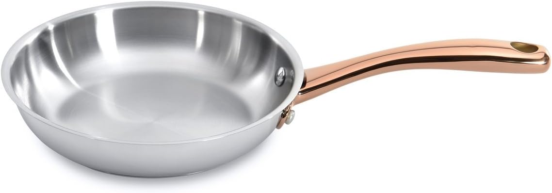 BergHOFF 11 Piece Ouro Cookware Set with Gold Handles, Silver/Rose, Large