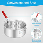10QT Outdoor Fish Fryer Kit – Heavy-Duty Aluminum Pot, 6.7QT Basket, Propane Deep Fryer with 0-10 PSI Regulator & Steel Frame – Ideal for Seafood & More