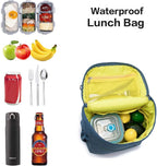 NOL Natural Organic Lifestyle Insulated Lunch Bags for Women Cooler Bag Lightweight Nylon Waterproof Lunch Box For Work (Dusty blue, Large)