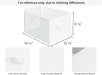 StorageWorks Storage Baskets for Shelves, Foldable Fabric Closet Storage Bins with Handles, Fabric Storage Bins Clothes Organizer, White, 3-Pack, Large