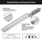 Misen Serrated Bread Knife – High-Carbon Japanese AUS8 Steel – Effortless Slicing of Bread, Pastries, and Fruits – Razor-Sharp Edge and Durable Blade with Ergonomic Handle - 8", Black