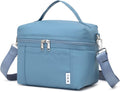 NOL Natural Organic Lifestyle Small Insulated Lunch Bags for Women Cooler Bag Lightweight Nylon Waterproof Lunch Box For Work (Small, Dusty blue)
