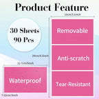 STARLIBOO Removable Colored Labels Stickers, 3X5 Inch Removable Large Label Stickers for Moving Boxes and Storage Bins- Waterproof- Tear Resistant (Rose Pink)