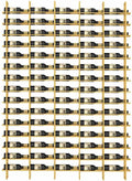 Wine Rack Freestanding Floor, 16 Tier 80 Bottle Capacity Display Holder, Black Industrial Wine Bottle Storage Shelves, for Any Bar, Wine Cellar, Kitchen, Dining Room (Gold, 5 Column)