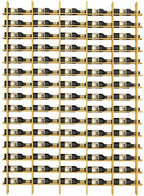 Wine Rack Freestanding Floor, 16 Tier 80 Bottle Capacity Display Holder, Black Industrial Wine Bottle Storage Shelves, for Any Bar, Wine Cellar, Kitchen, Dining Room (Gold, 5 Column)