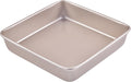 9x9 Baking Pan, 9 inch Brownie Pan, 9'' Square Cake Pan, Nonstick Carbon Steel, Shallow Dish Bakeware for Oven Baking (Champagne Gold)