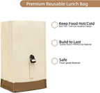 SUNNY BIRD Insulated Lunch Bag Rolltop Lunch Box Medium Lunch Cooler Tote for Women, Girls, Teens and Adults (White)