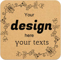 Custom Stickers Personalized Square Kraft Paper Sticker Customizable Floral Wreath Labels, Stickers for Mason Jars, Wedding Favors, Gift Tags, Party Packaging (Style 2)