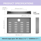 JINGCHENGMEI Metal Floating Wall Mounted Shelf Bracket for AV, TV Accessories, WiFi Router, TV Box, Cable Boxes, DVD Player, Games Consoles or Other Small Projectors (12 inches Width)