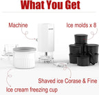 Shaved Ice Attachment and 1 Pack Ice Cream Maker Attachment Set Fit for KitchenAid Stand Mixer, BPA-Free, Compact Size Easy Store In The Freezer