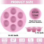 Sakolla 2 Pack Silicone Egg Bite Molds for Air Fryer, Nonstick 7 Cups Air Fryer Muffin Pan for Baking Egg Bite, Mini Muffins, Tart, Mini Cupcake and Quiche (Pink + Green)