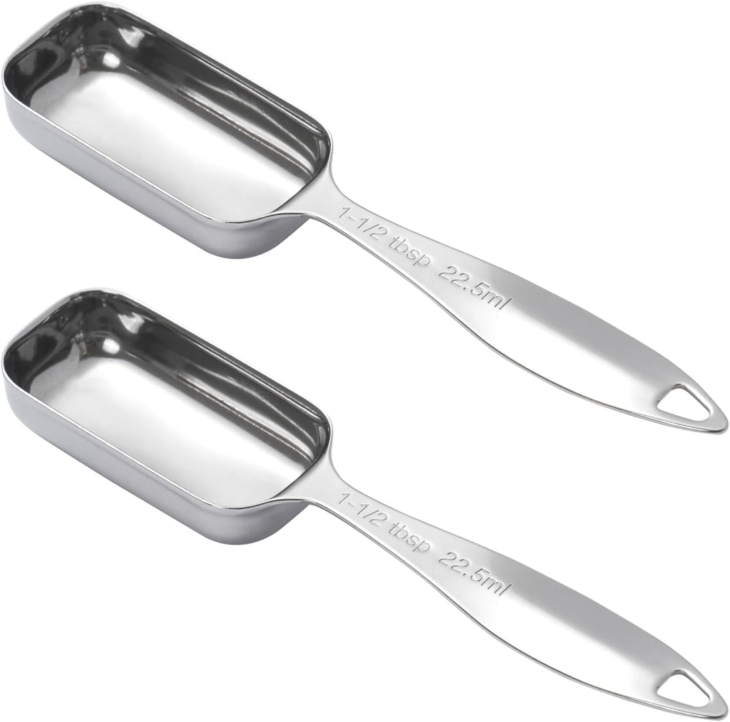 2PCS 1-1/2tbsp (22.5ml) Single Measuring Spoon, Individual Stainless Steel Long Handle Measure Teaspoon Only