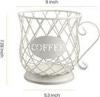 TreeLen Coffee Pod Capsule Storage Holder for 35 K Cups Capacity K Cup Holder K Cup Organizer for Counter Coffee Bar and Coffee Table - White