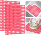 Bligli 2-Pack Kitchen Sink Mat: PVC Eco-Friendly Adjustable Sink Protector | Sink liner Pad | Dish Drying Mats, Easy to Clean & DIY Cut | 15.7 x 11.8 inch (Red)