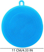 7 PCS Silicone Dish Scrubber, Kitchen Sponges, Silicone Sponge,Dish Brush, Dish sponges, Silicone Sponge Dish Sponges, Kitchen Sponge Double Sided Cleaning Sponges (blue)