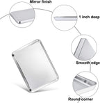 TeamFar Baking Pan with Rack Set of 4, 12.5’’ x 9.5’’ Stainless Steel Toaster Oven Baking Pan with Cooling Rack, Healthy & Non Toxic, Easy Clean& Mirror Finish, Dishwasher Safe - (2 Pans + 2 Racks)